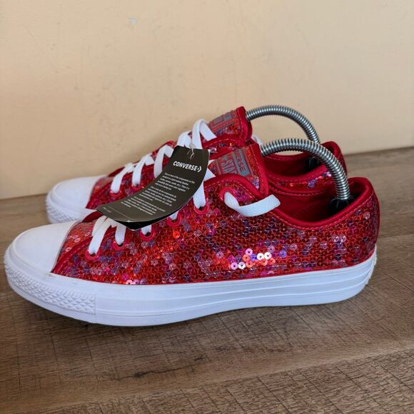Converse Shoes - NWT Converse Chuck Taylor All Star Red Sequin Low Top Sneakers shoes size 9.5